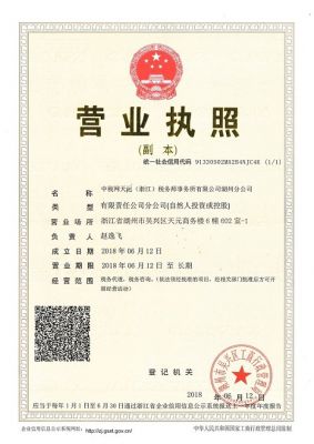 税务师事务所《营业执照》